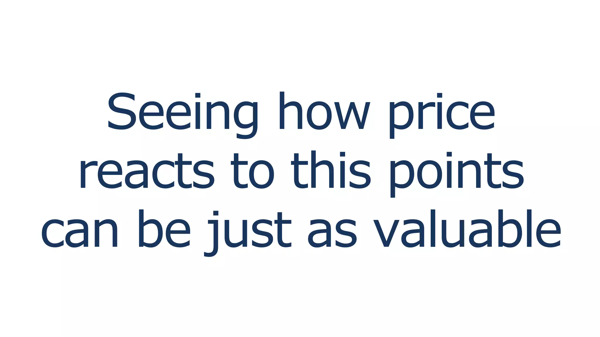 Seeing how price
reacts to this points
can be just as valuable
 