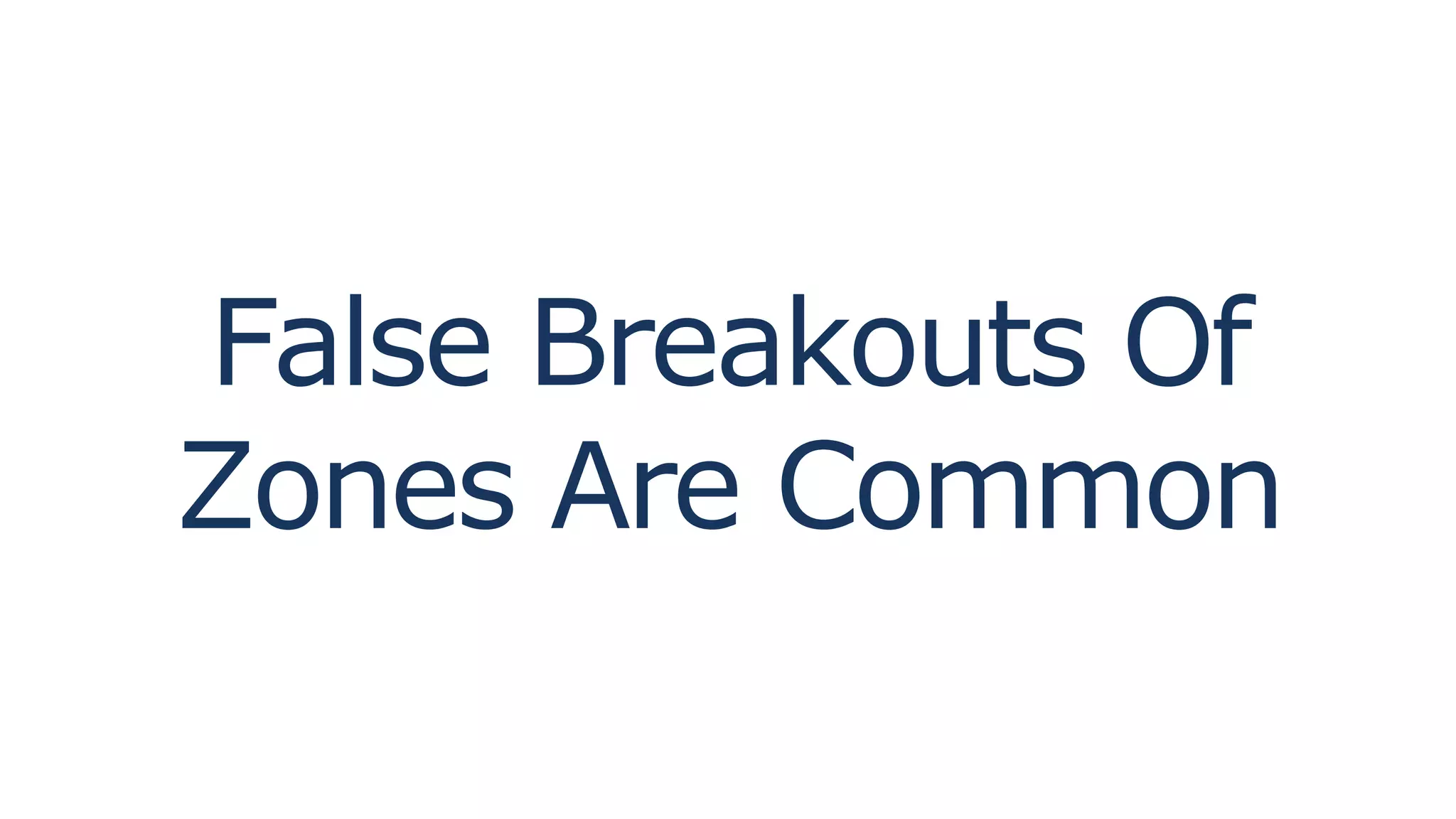 False Breakouts Of
Zones Are Common
 