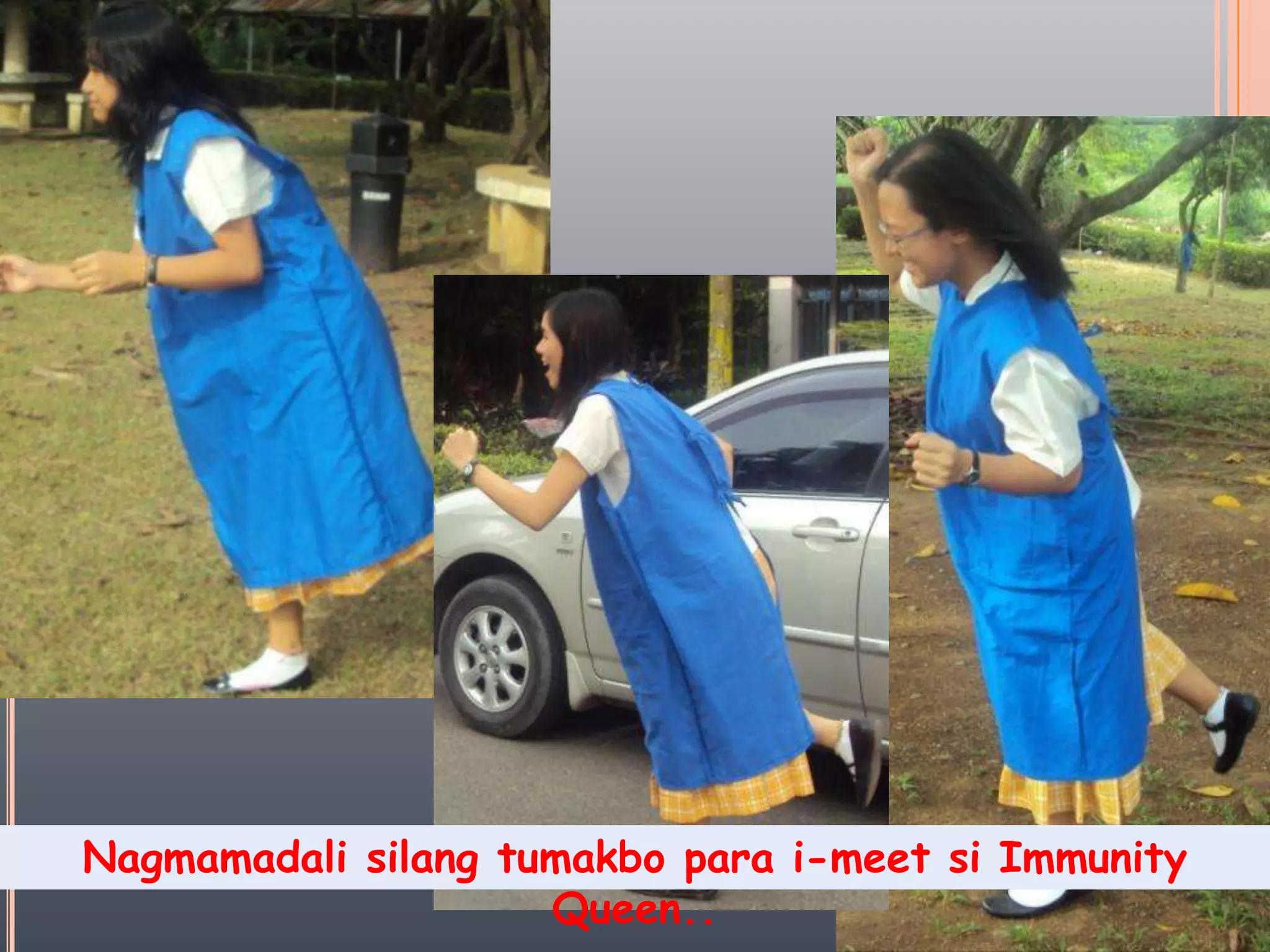 Nagmamadalisilangtumakboparai-meet si Immunity Queen..