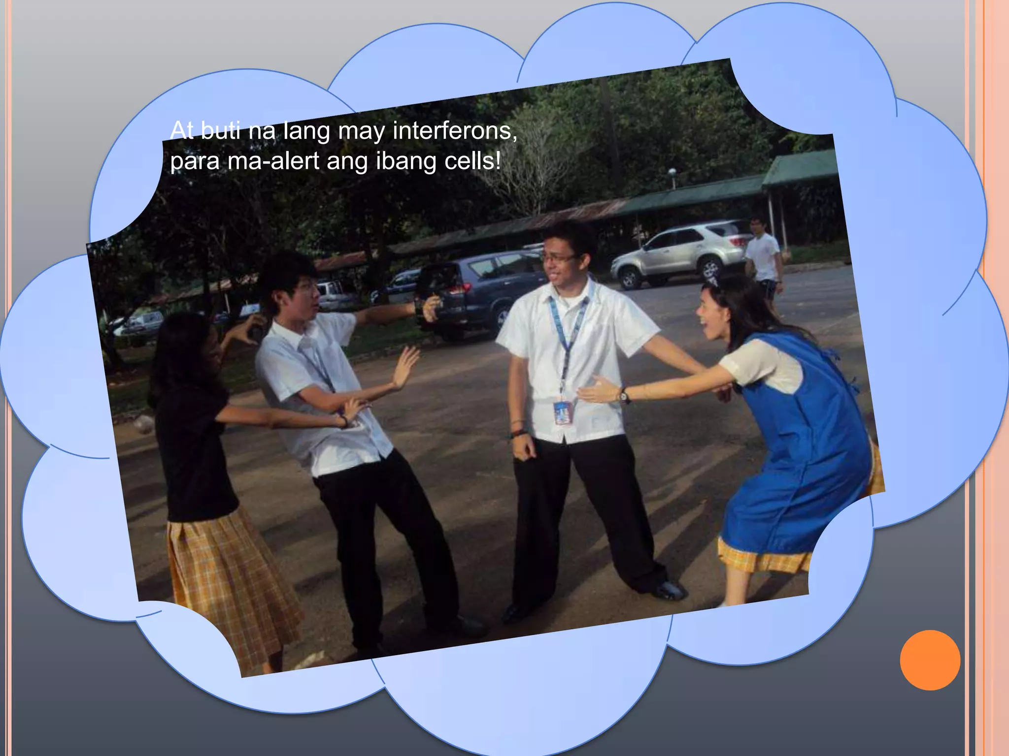 At butinalang may interferons, para ma-alert angibang cells!