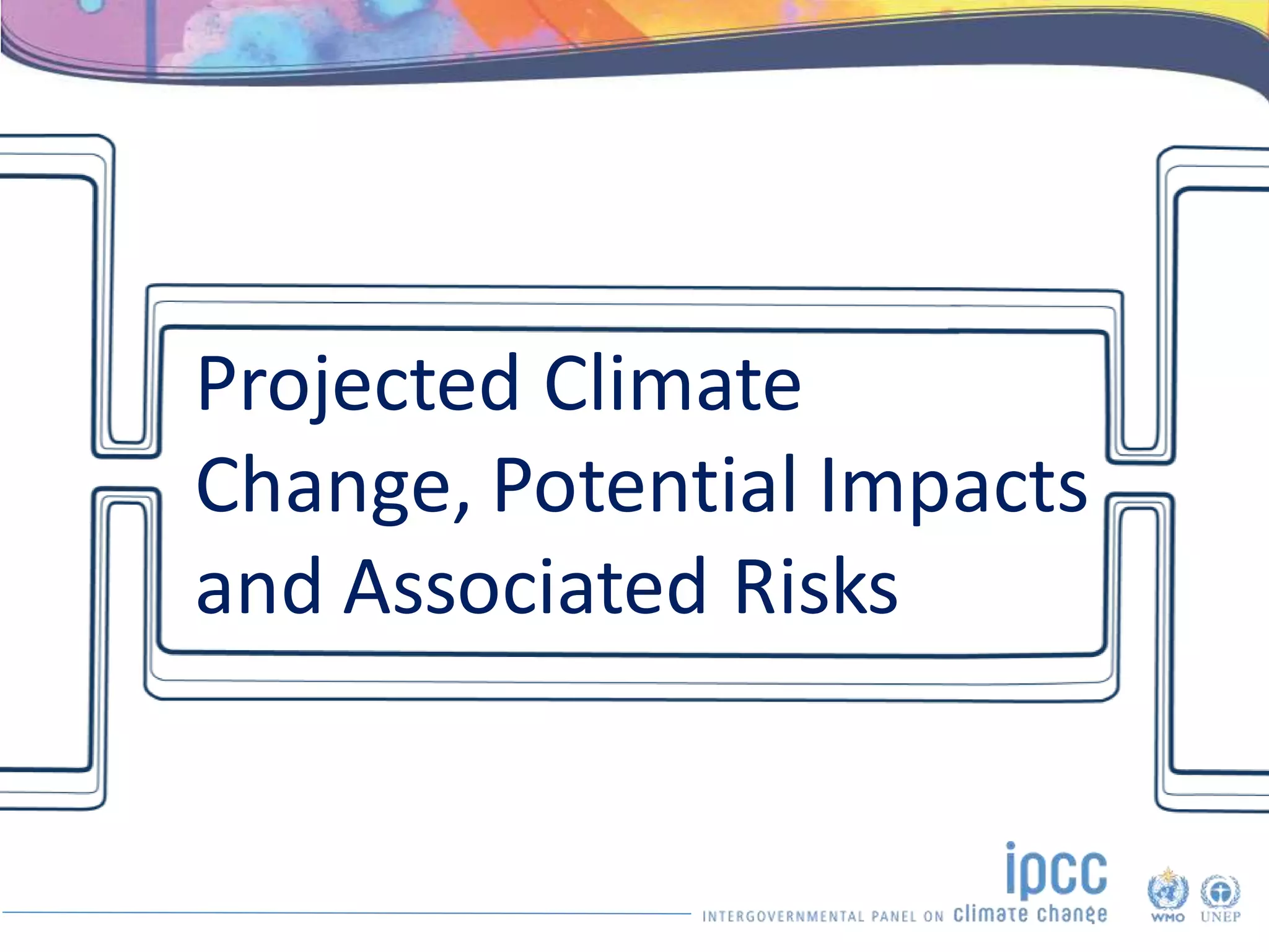 Projected Climate
Change, Potential Impacts
and Associated Risks
 