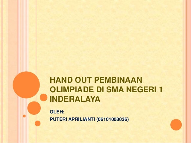 Hand Out Pembinaan Olimpiade Matematika Sma