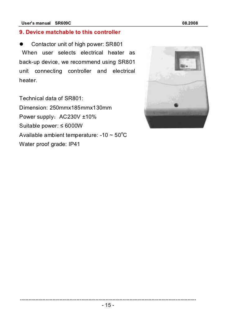 SR609C Compact Solar Water Heater Controller