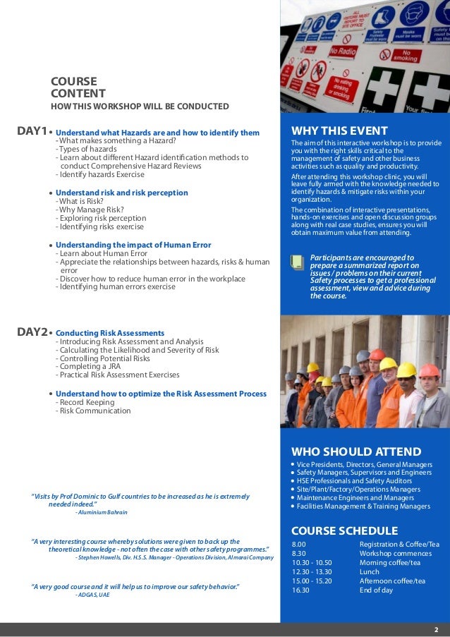 Safety Risk Assessment 22 23 January 2012 Dubai, UAE