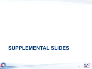 SUPPLEMENTAL SLIDES 
23 
 