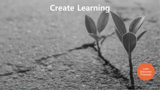 Proprietary and Confidential
www.imagineXconsulting.com
Create Learning
Lean
Discovery
Practices
 