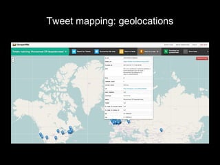 Tweet mapping: geolocations
 