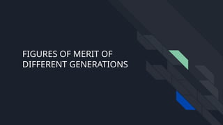 FIGURES OF MERIT OF
DIFFERENT GENERATIONS
 