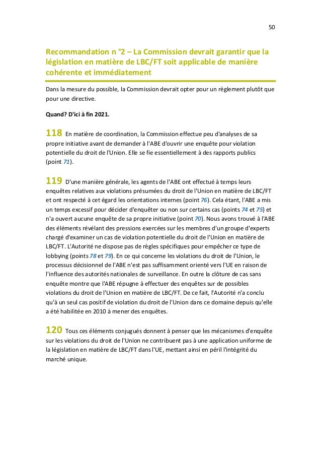 L’UE et la lutte contre le blanchiment de capitaux dans le secteur bancaire: des efforts fragmentés et une mise en œuvre i...