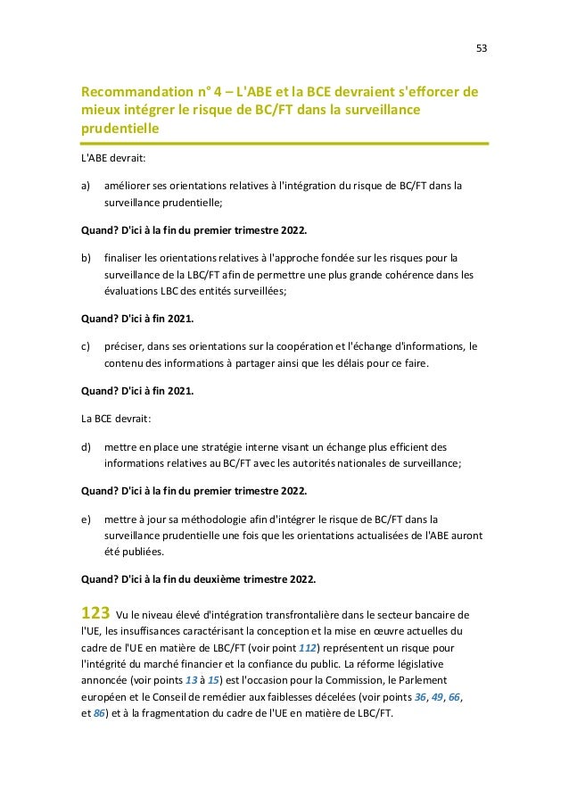 L’UE et la lutte contre le blanchiment de capitaux dans le secteur bancaire: des efforts fragmentés et une mise en œuvre i...