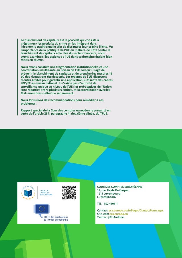 L’UE et la lutte contre le blanchiment de capitaux dans le secteur bancaire: des efforts fragmentés et une mise en œuvre i...