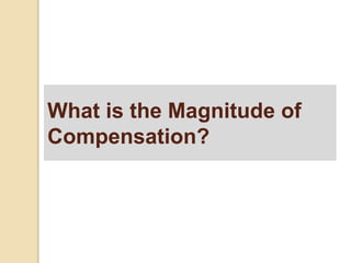 What is the Magnitude of 
Compensation? 
 