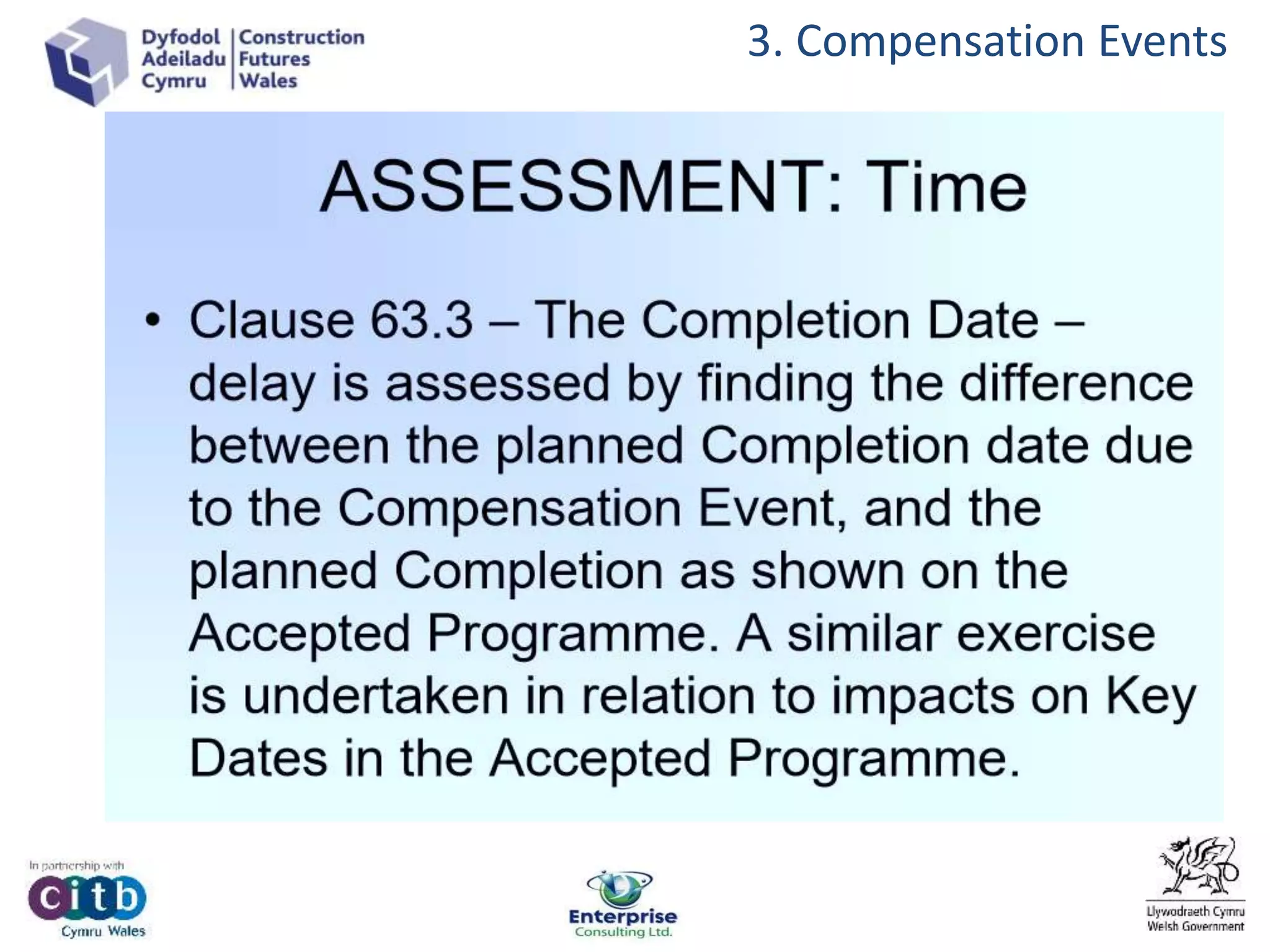 3. Compensation Events
 