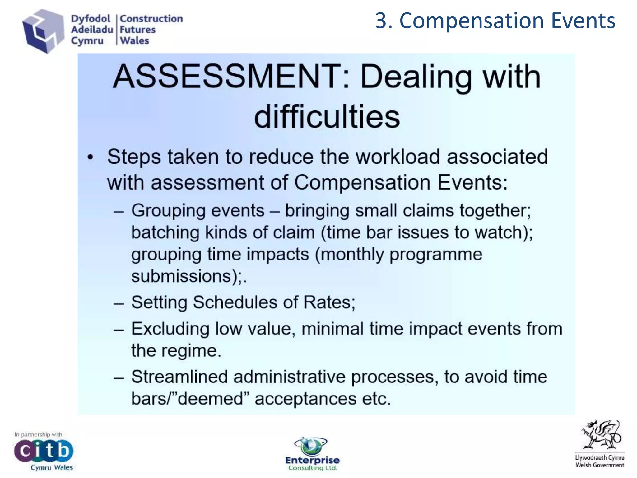 3. Compensation Events
 