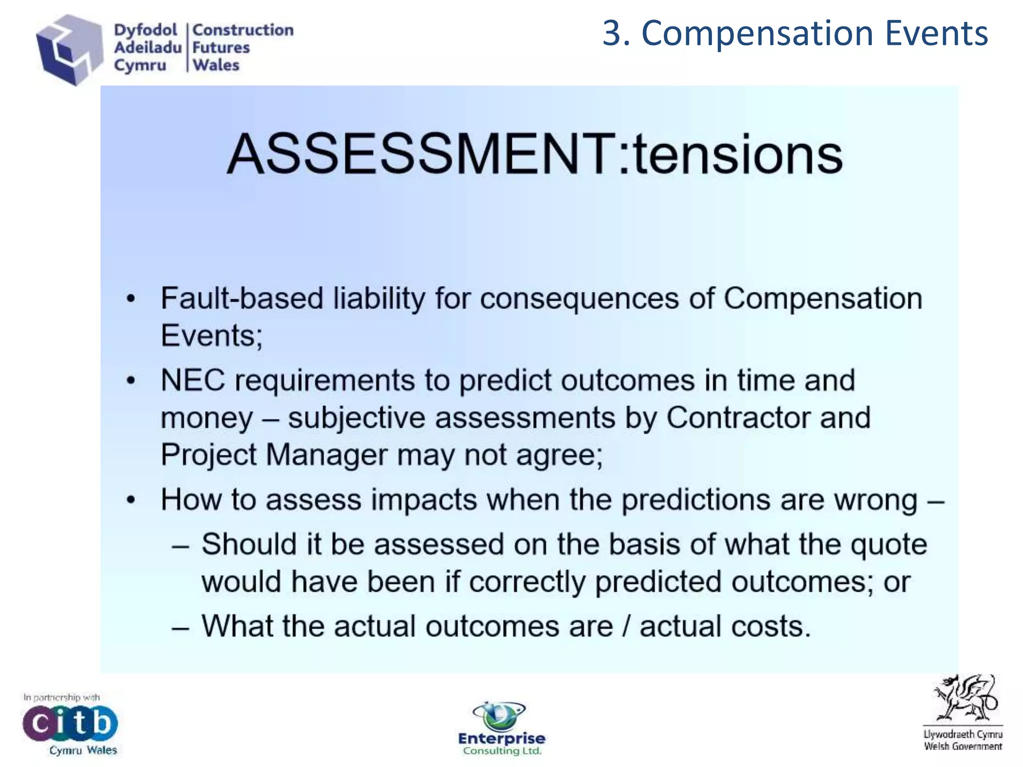 3. Compensation Events
 