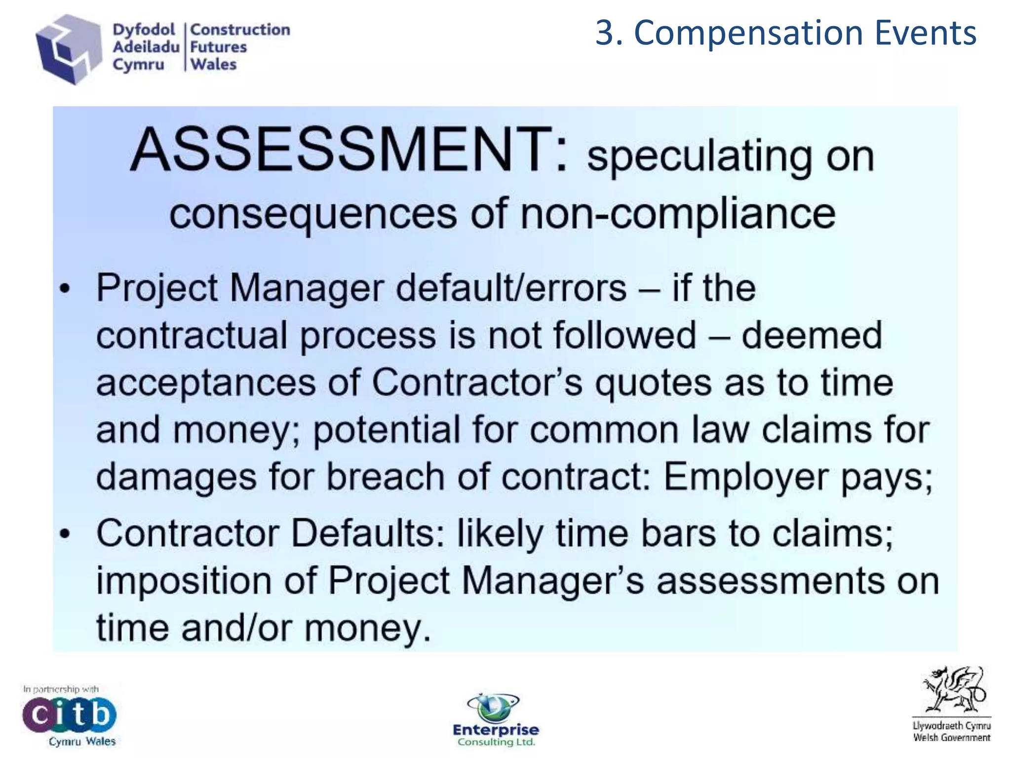 3. Compensation Events
 