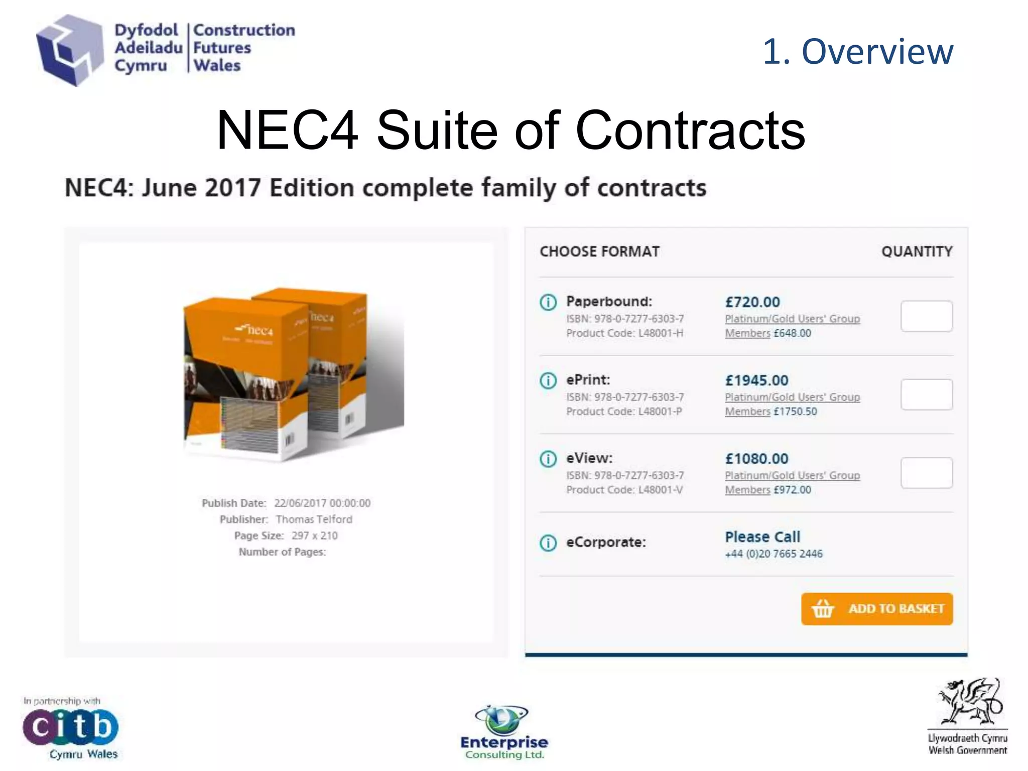 NEC4 Suite of Contracts
1. Overview
 
