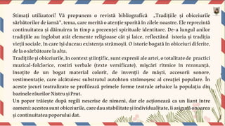 Sărbători de iarnă. Tradiţii şi obiceiuri
