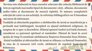 Sărbători de iarnă. Tradiţii şi obiceiuri
