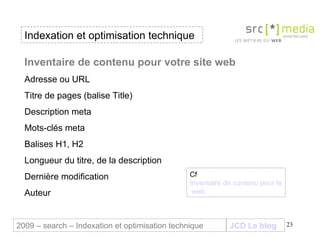 Referencement : indexation et optimisation technique (SEO)
