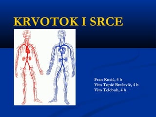 KRVOTOK I SRCE
Fran Kusić, 4 b
Vito Topić Brečević, 4 b
Vito Telebuh, 4 b
 