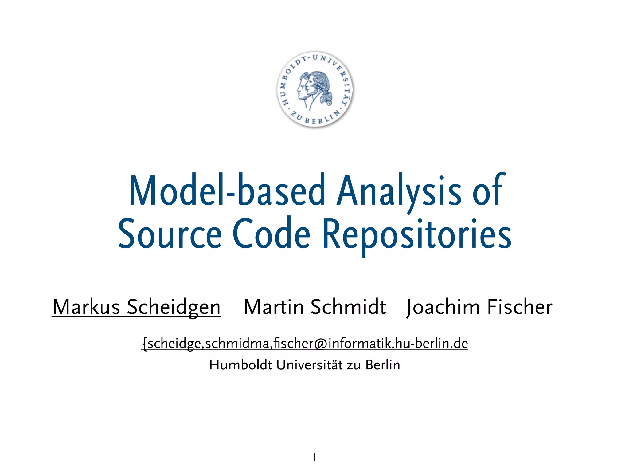 Creating and Analyzing Source Code Repository Models - A Model-based ...