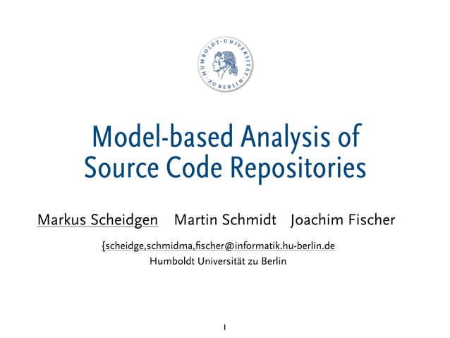 Creating and Analyzing Source Code Repository Models - A Model-based ...