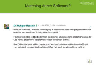Matching durch Software?
 
