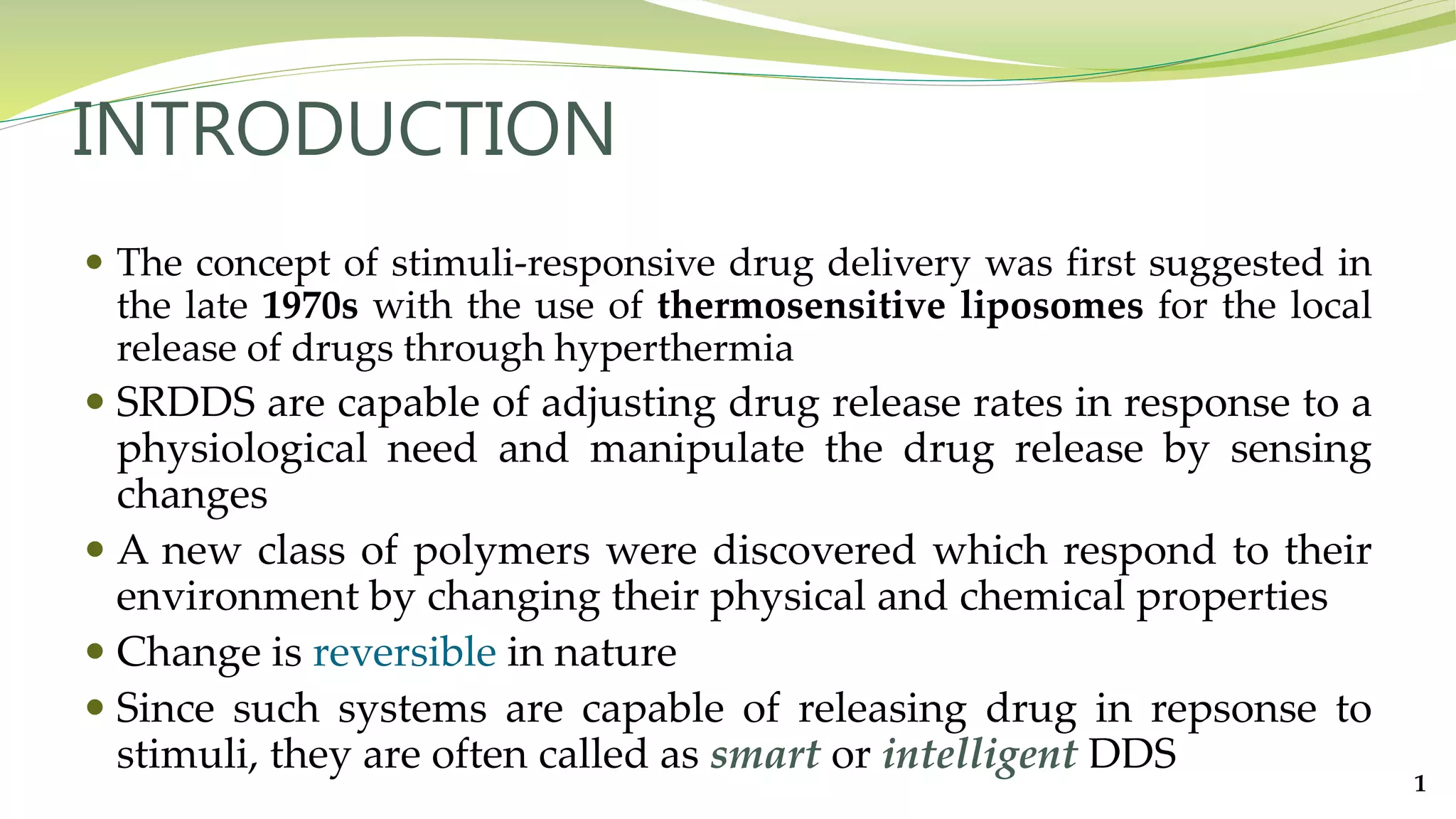 Stimuli Responsive Drug Delivery | PPTX
