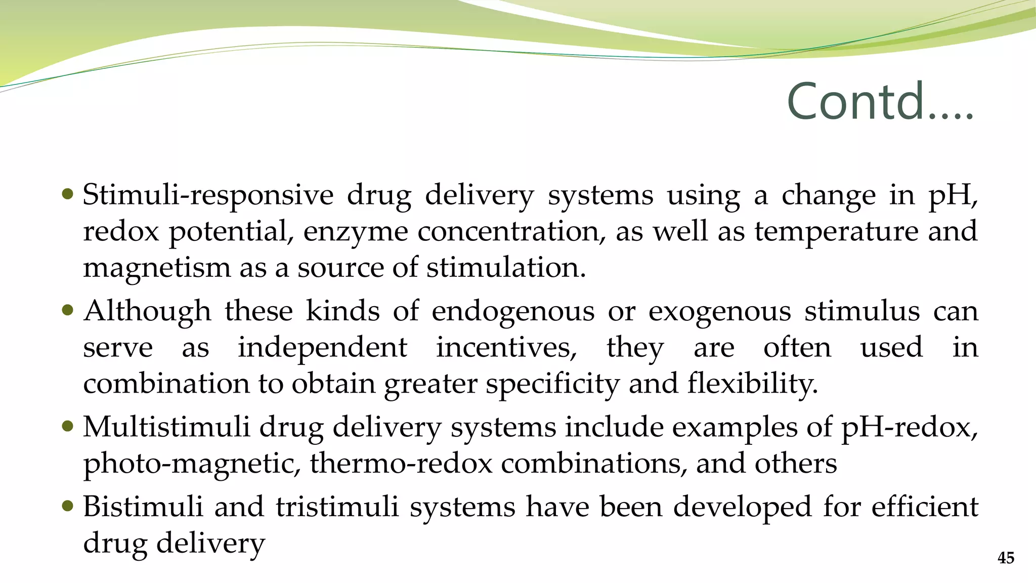 Stimuli Responsive Drug Delivery | PPTX