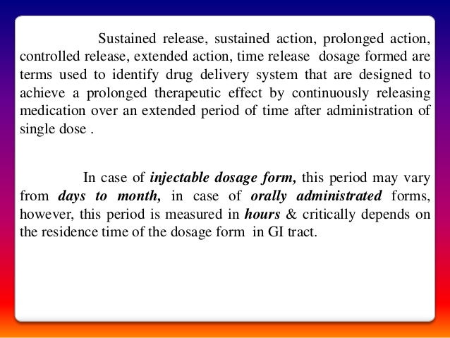 sustained release drug delivery system