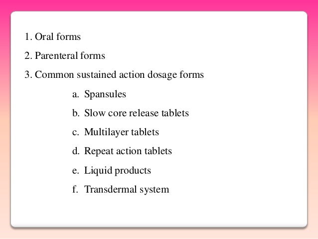 repeat action dosage form sustained release drug delivery system repeat action dosage form sustained release drug delivery system