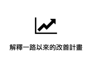 解釋一路以來的改善計畫
 