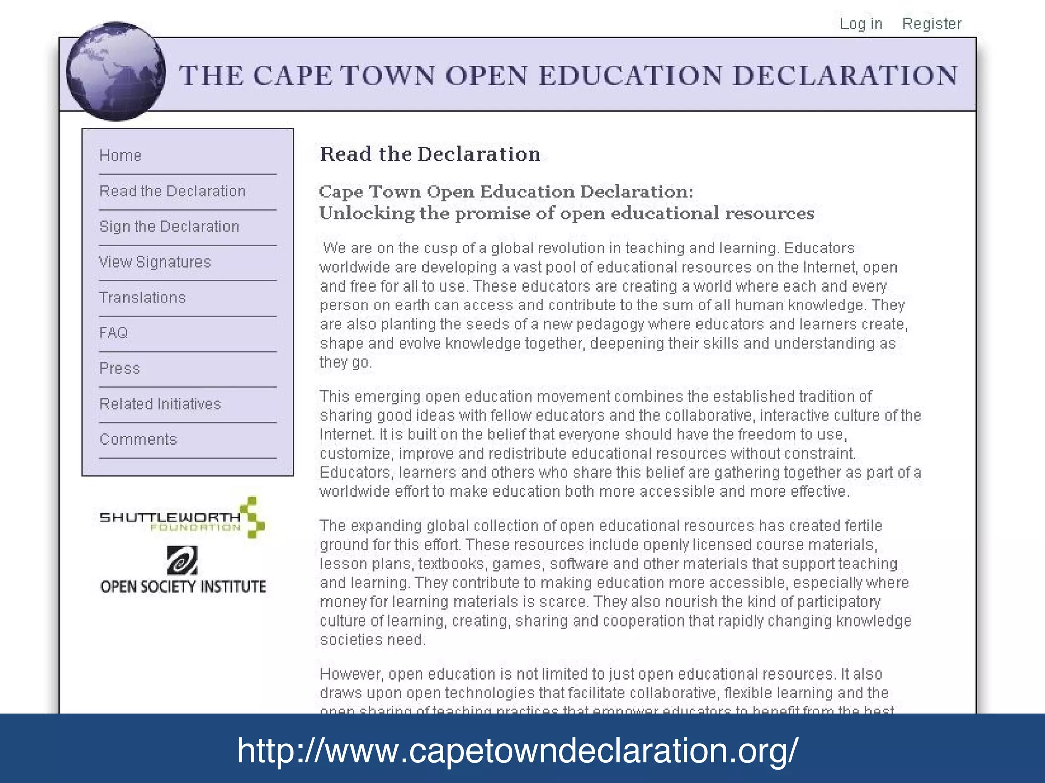 http://www.capetowndeclaration.org/ 