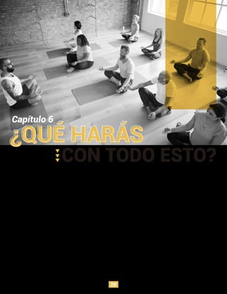 Aquí hablaremos sobre la moralidad de crear nuevos
hábitos y lograr que los usuarios se conecten con un
producto. Porque crear hábitos puede ser una fuerza
para el bien, pero también puede usarse para propósitos
nefastos. Así que ¿cuál es la responsabilidad que tienen
los fabricantes de productos al crear hábitos en un
usuario?
“Los productos que crean hábitos, son el cigarrillo de
este siglo” Palabras dichas por el famosos creador de
juegos Ian Bogost.
Capítulo 6
¿QUÉ HARÁS
CON TODO ESTO?
Hoy en día la web transﬁere mayores cantidades de
datos personales a velocidades nunca antes vistas, esto
ha creado un mundo potencialmente más adictivo.
Según el famoso inversor de Silicon Valley, Paul Graham.
No hemos tenido tiempo de desarrollar anticuerpos
sociales para cosas nuevas y adictivas; y tendremos que
descubrir por nosotros mismos qué evitar y cómo
hacerlo.
Chris Nodder, autor del libro Evil by Design siguiere que
está bien engañar a las personas si esto conviene, o si
ellas mismas han dado su consentimiento implícito para
ser engañados como parte de una estrategia persuasiva.
20
 