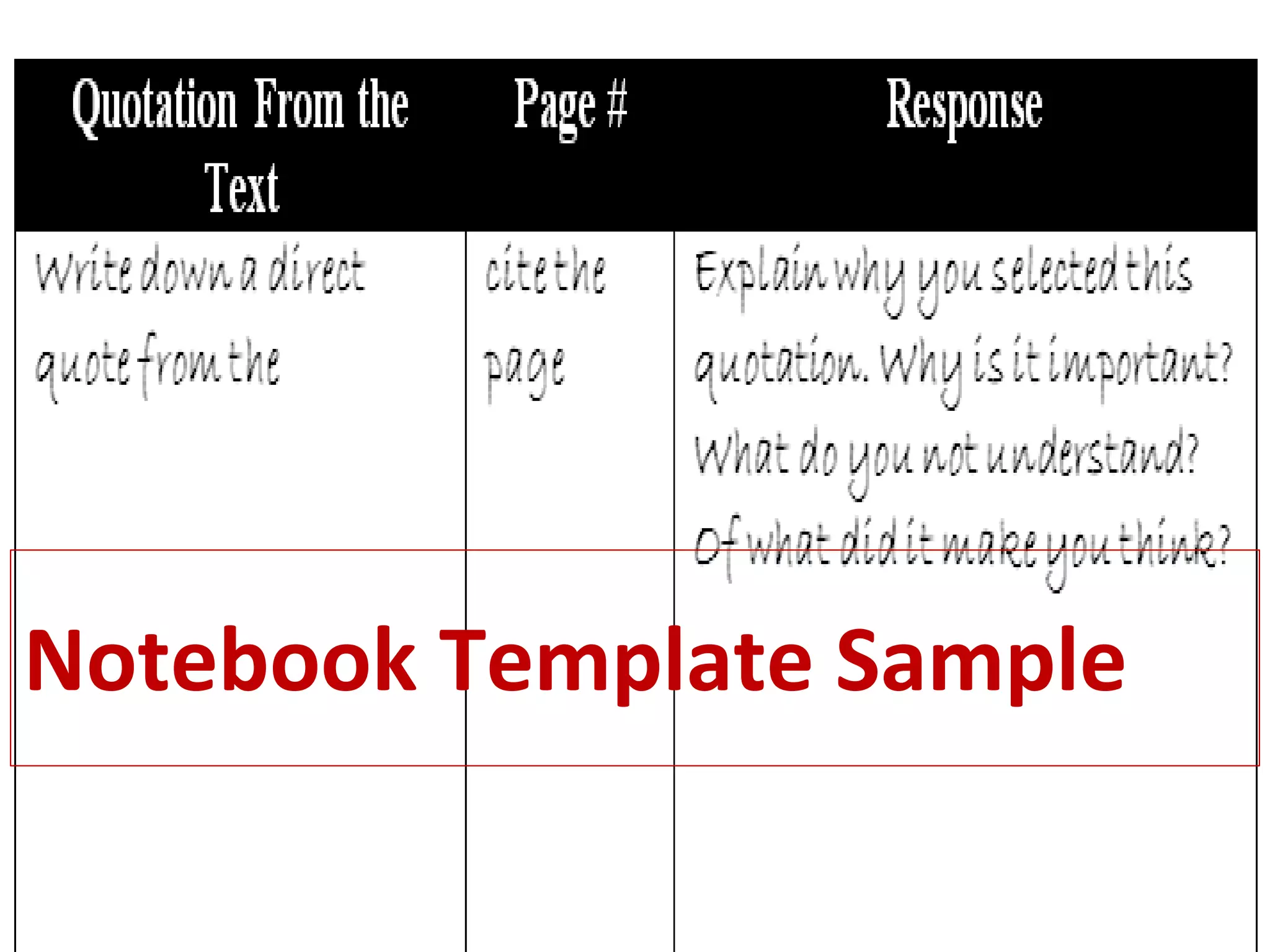 Notebook Template Sample  
