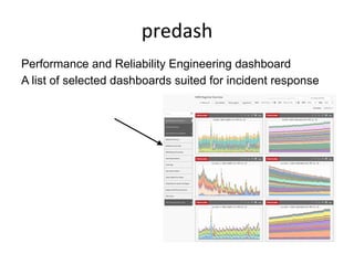 predash	
  
Performance and Reliability Engineering dashboard
A list of selected dashboards suited for incident response
 