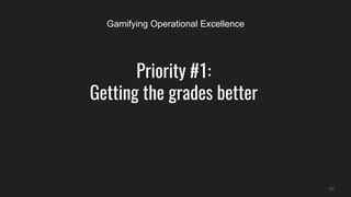 Priority #1:
Getting the grades better
131
Gamifying Operational Excellence
 