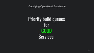 Priority build queues
for
GOOD
Services.
142
Gamifying Operational Excellence
 