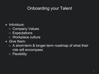 Hiring your Talent
 