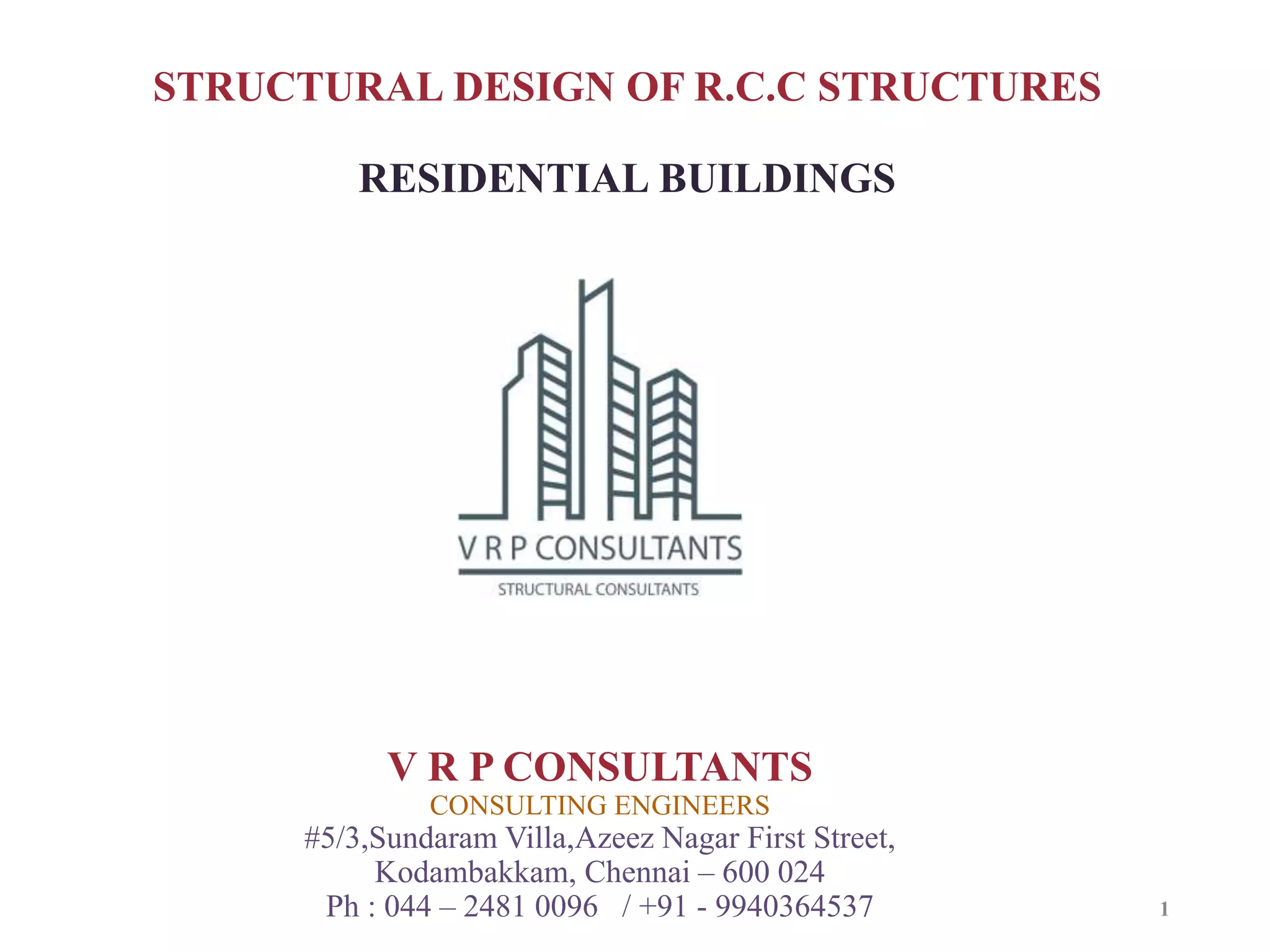 Structural Design of Residential Buildings - Introduction | PPTX