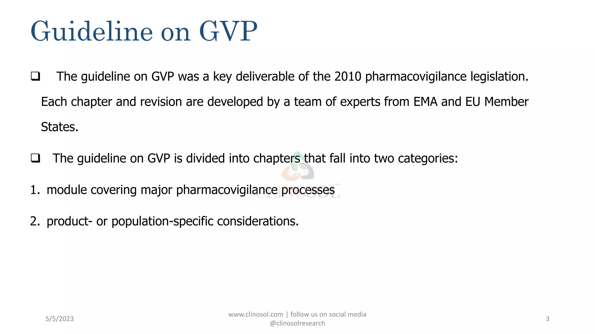Good Pharmacovigilance Practices and Guidelines | PPTX