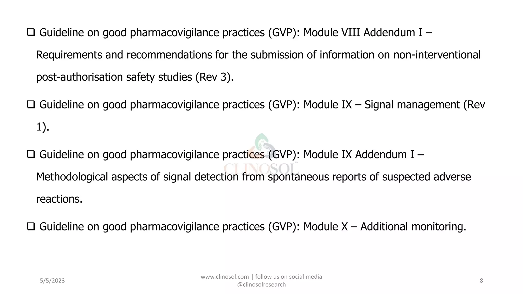 Gvp Module Ix Good Pharmacovigilance Practices and Guidelines | PPTX