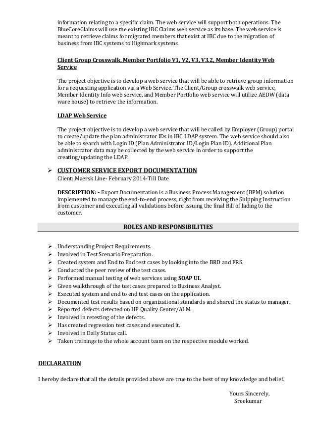 Sample resume of qa