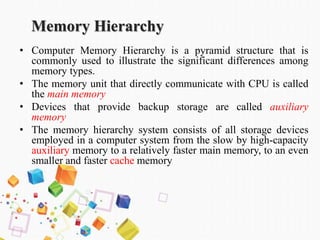 memory hierarchy | PPT