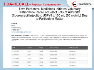   
FDA-RECALL- Physical Contamination  
 