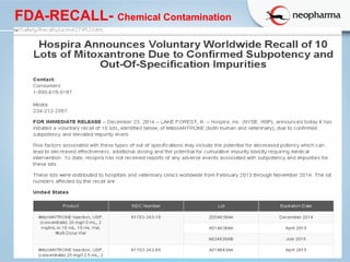   
FDA-RECALL- Chemical Contamination  
 