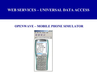 WEB SERVICES – UNIVERSAL DATA ACCESS OPENWAVE – MOBILE PHONE SIMULATOR 
