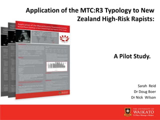 Application of the MTC:R3 Typology to New Zealand High-Risk Rapists:  A Pilot Study. Sarah  Reid Dr Doug Boer Dr Nick  Wilson 