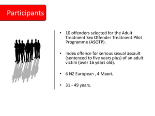 10 offenders selected for the Adult Treatment Sex Offender Treatment Pilot Programme (ASOTP).<br />Index offence for serio...